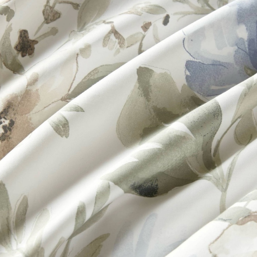 Harbor House Blue Herbal 5 Piece Cotton Sateen Print Duvet Set King NEW - Picture 6 of 9